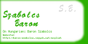 szabolcs baron business card